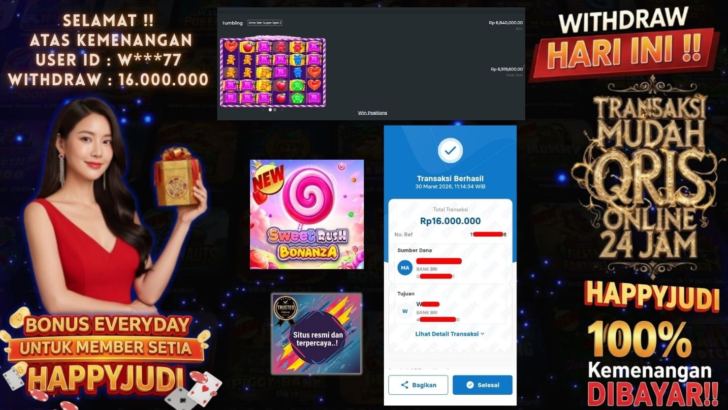 HAPPYJUDI JACKPOT SLOT SWEET RUSH BONANZA